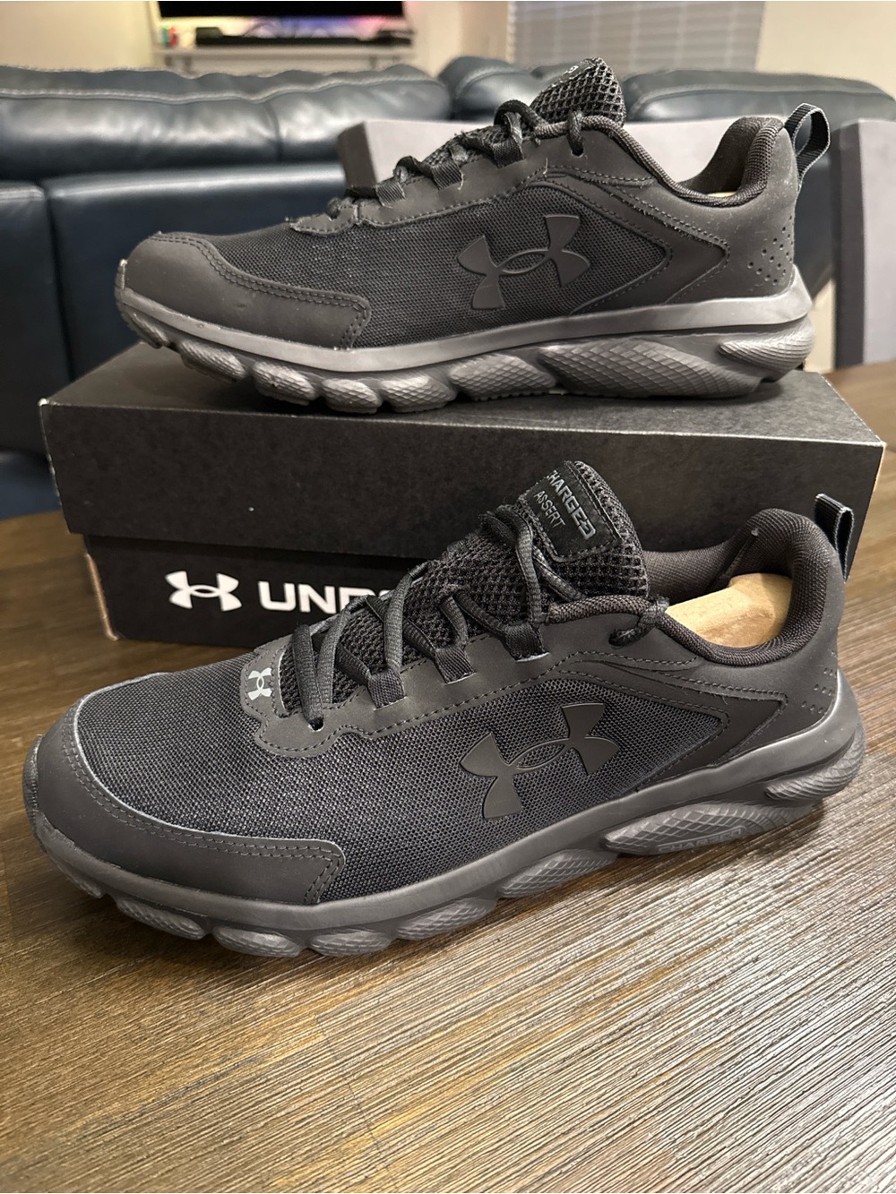 Under Armour Charged Assert 9 Men’s Black Athletic Running Sneakers